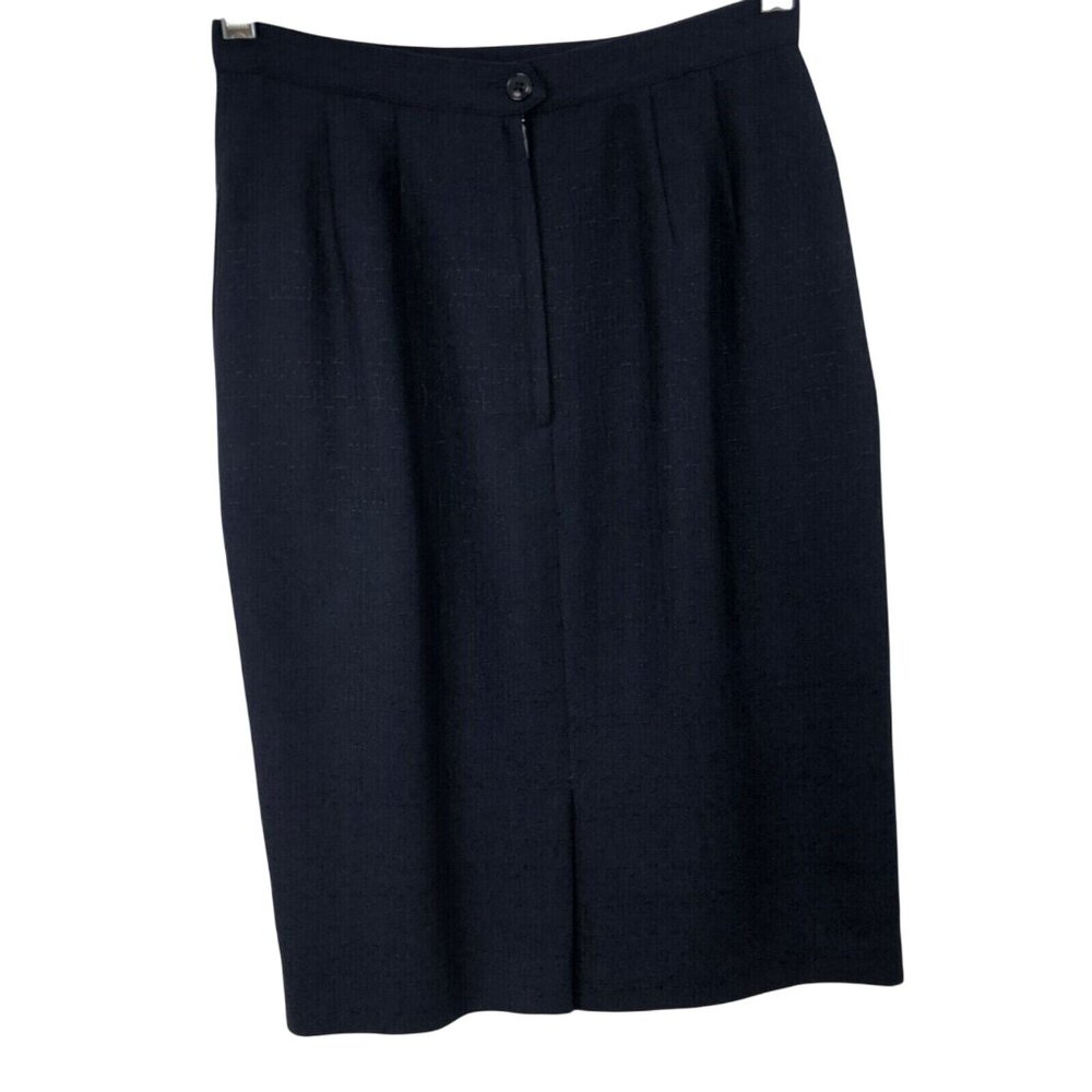 Kasper Skirt Suit 2 Piece Set Womens Size Petite 6P Green/Navy Blue - Picture 16 of 16